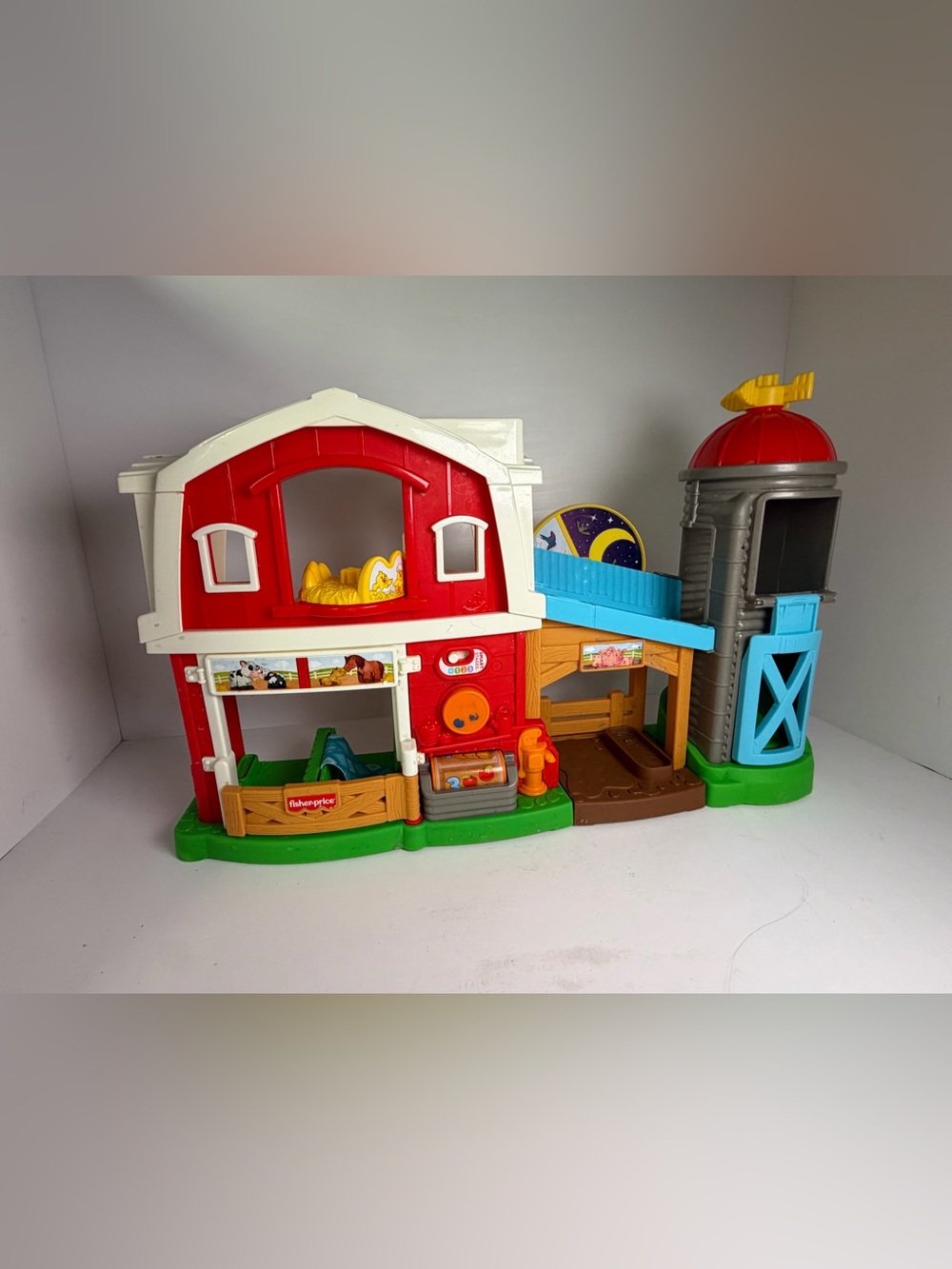 Fisher-Price Little People Farm Barn Playset Silo Interactive Vintage Style Toy